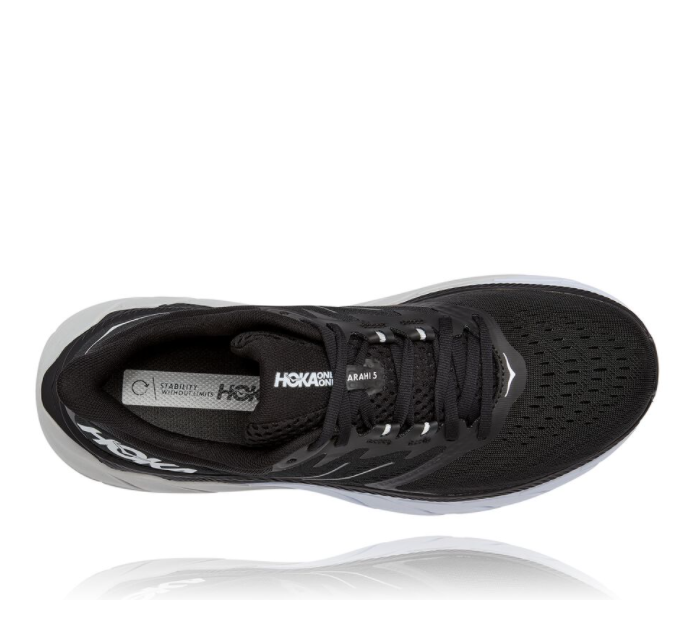  Men's HOKA Arahi 5 (Wide - 2E) - 1115011-BWHT